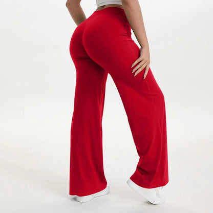 Damen Yoga-Hose mit hohem Bund und weitem Bein-Pants for Women-Alpenkind