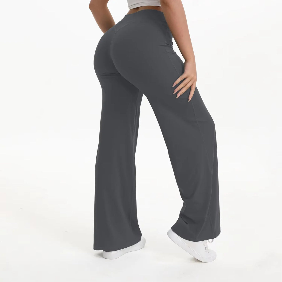 Damen Yoga-Hose mit hohem Bund und weitem Bein-Pants for Women-Alpenkind