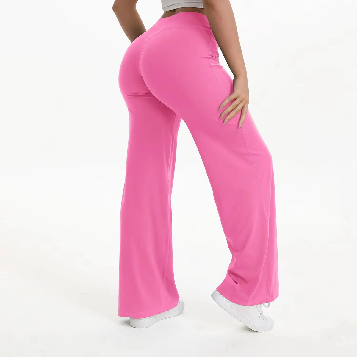 Damen Yoga-Hose mit hohem Bund und weitem Bein-Pants for Women-Alpenkind