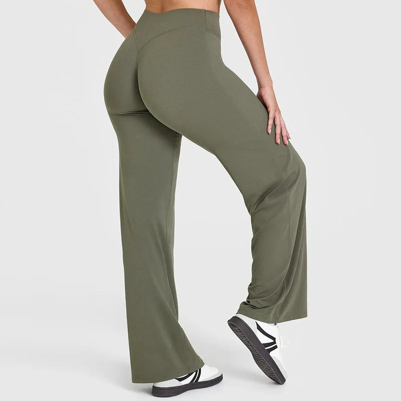 Damen Yoga-Hose mit hohem Bund und weitem Bein-Pants for Women-Alpenkind