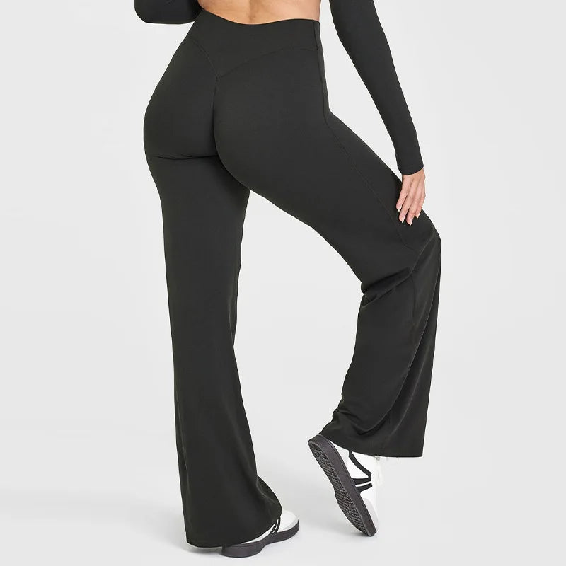 Damen Yoga-Hose mit hohem Bund und weitem Bein-Pants for Women-Alpenkind