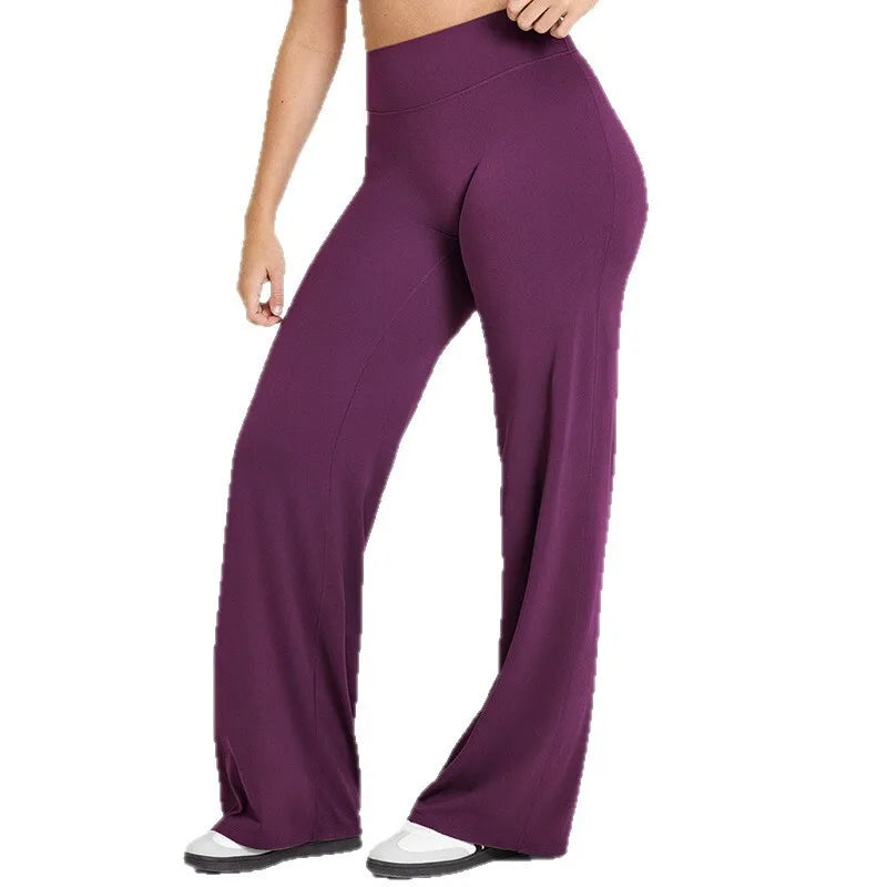 Damen Yoga-Hose mit hohem Bund und weitem Bein-Pants for Women-Alpenkind