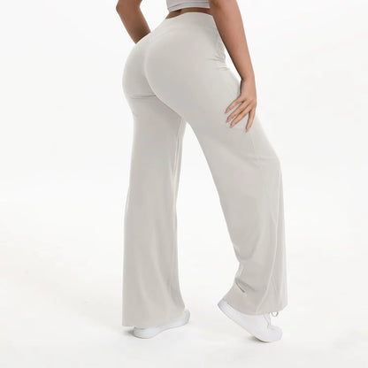 Damen Yoga-Hose mit hohem Bund und weitem Bein-Pants for Women-Alpenkind