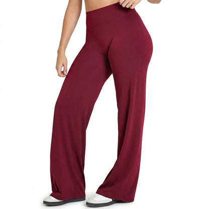 Damen Yoga-Hose mit hohem Bund und weitem Bein-Pants for Women-Alpenkind