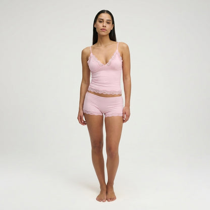 Damen Zweiteiler mit Spitzenbesatz und verstellbaren Trägern-Sets for women-Alpenkind