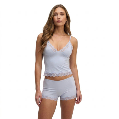 Damen Zweiteiler mit Spitzenbesatz und verstellbaren Trägern-Sets for women-Alpenkind