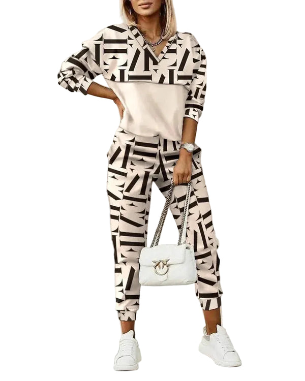 Damen Zweiteiliger Trainingsanzug mit Grafikmuster-Women Set-Alpenkind