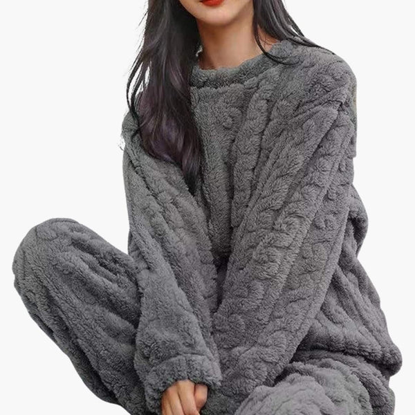 Damen Zweiteiliges Pyjama-Set mit Struktur-Sets for women-Alpenkind