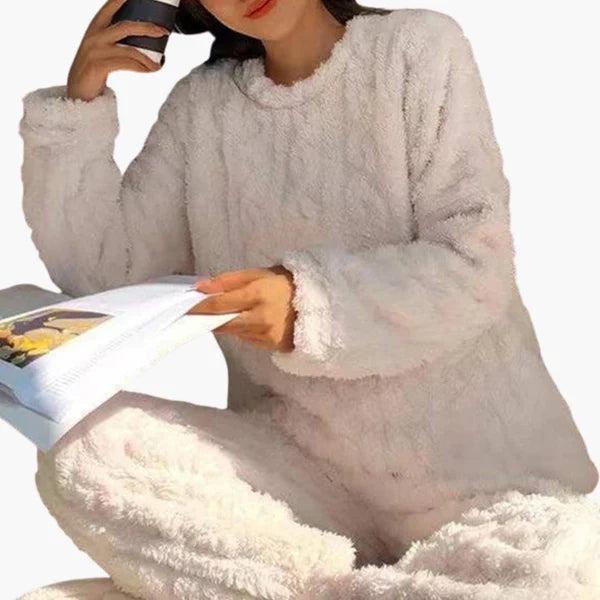 Damen Zweiteiliges Pyjama-Set mit Struktur-Sets for women-Alpenkind