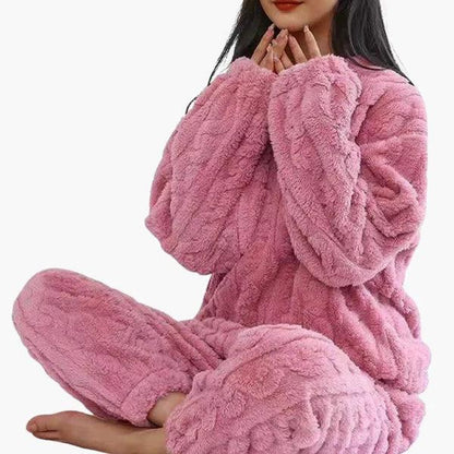Damen Zweiteiliges Pyjama-Set mit Struktur-Sets for women-Alpenkind