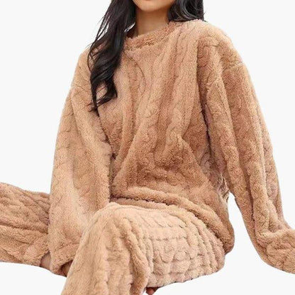 Damen Zweiteiliges Pyjama-Set mit Struktur-Sets for women-Alpenkind