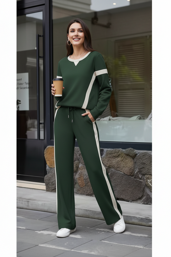 Damen Zweiteiliges Rippstrick Set mit Reißverschlussoberteil-Sets for women-Alpenkind