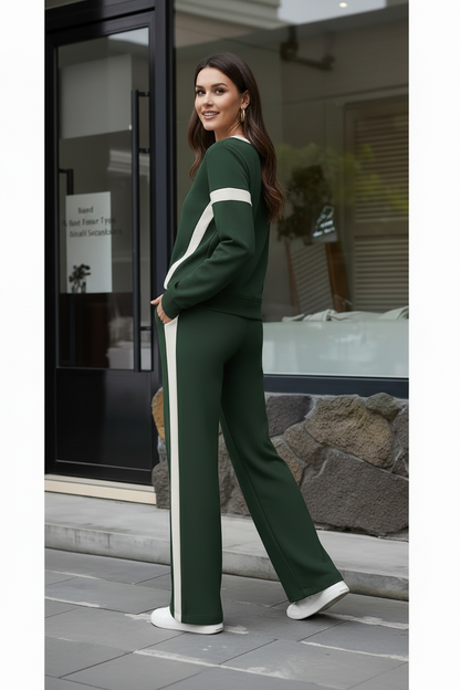 Damen Zweiteiliges Rippstrick Set mit Reißverschlussoberteil-Sets for women-Alpenkind