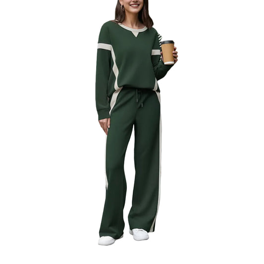 Damen Zweiteiliges Rippstrick Set mit Reißverschlussoberteil-Sets for women-Alpenkind