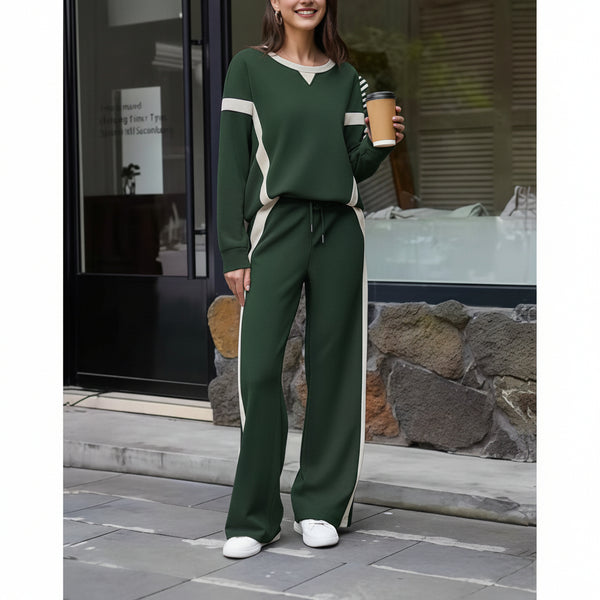 Damen Zweiteiliges Rippstrick Set mit Reißverschlussoberteil-Sets for women-Alpenkind
