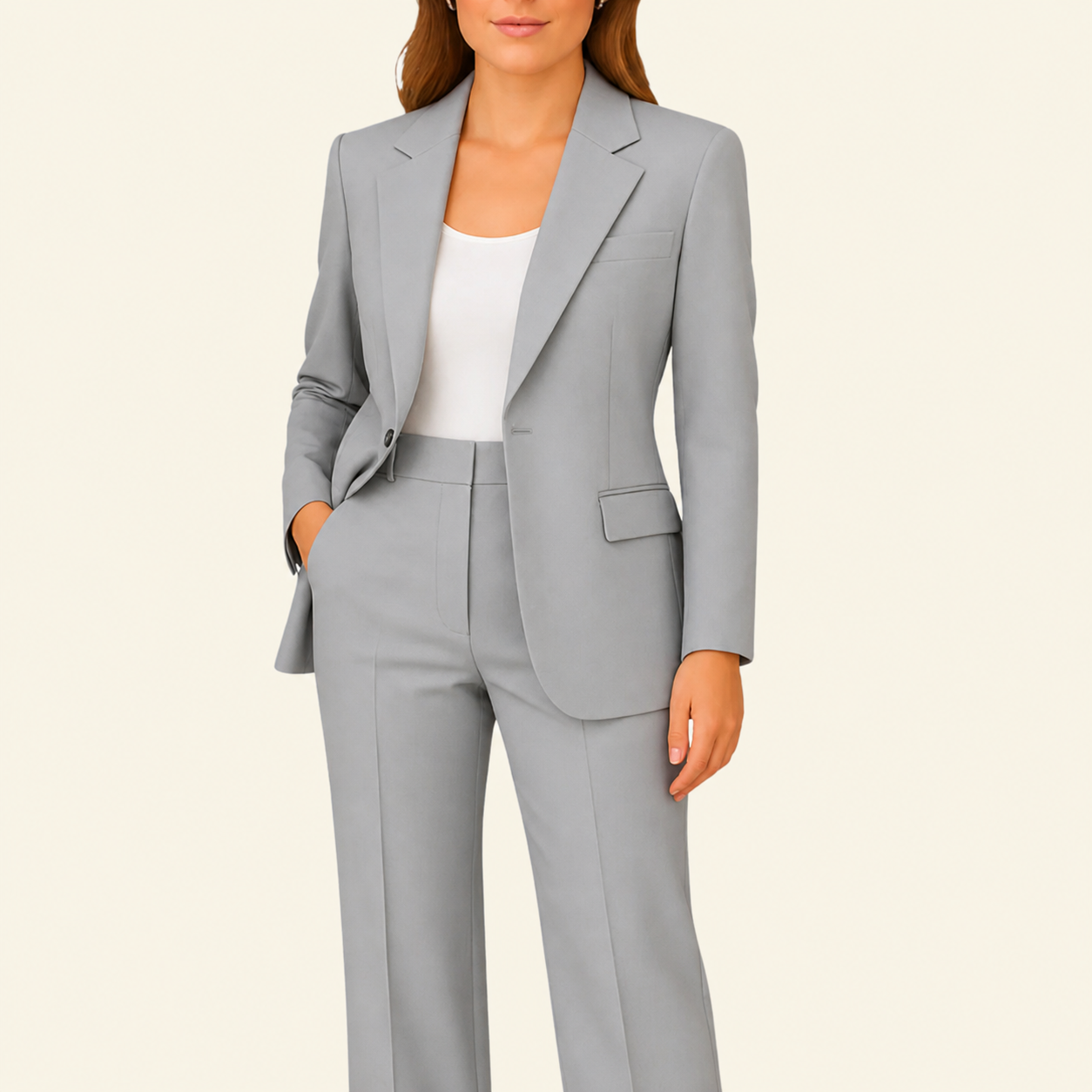 Damen Zweiteiliges Set mit Blazer und Hose mit Reverskragen-Sets for women-Alpenkind