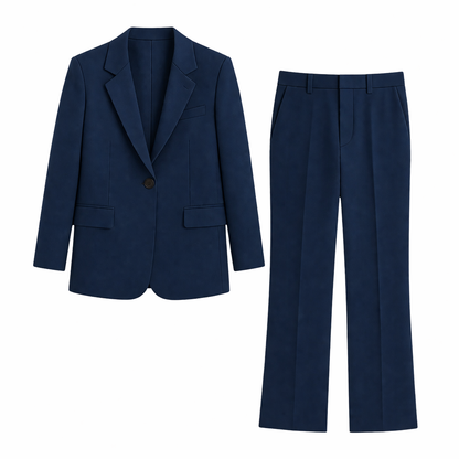 Damen Zweiteiliges Set mit Blazer und Hose mit Reverskragen-Sets for women-Alpenkind