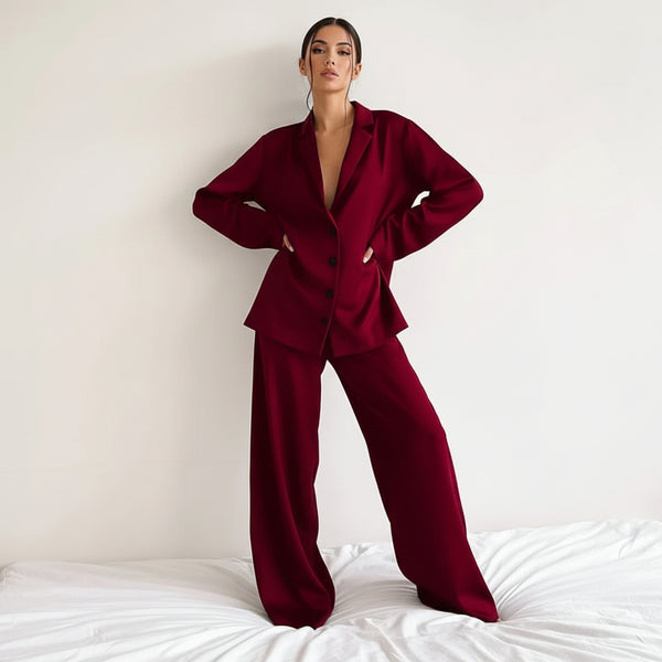 Damen Zweiteiliges Set mit Langarmhemd und weiter Hose-Sets for women-Alpenkind