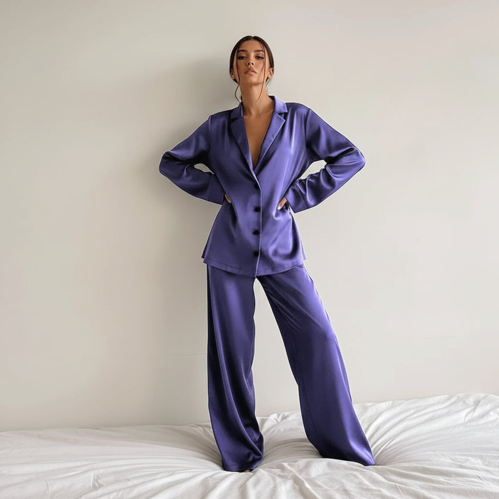 Damen Zweiteiliges Set mit Langarmhemd und weiter Hose-Sets for women-Alpenkind
