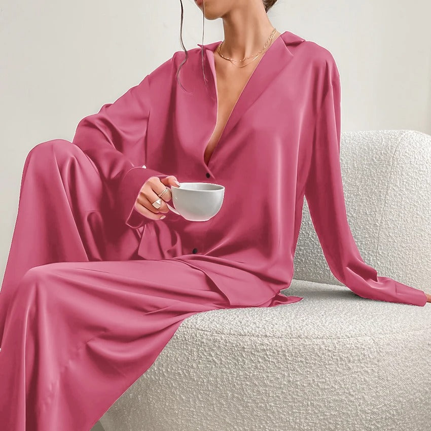 Damen Zweiteiliges Set mit Langarmhemd und weiter Hose-Sets for women-Alpenkind