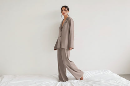 Damen Zweiteiliges Set mit Langarmhemd und weiter Hose-Sets for women-Alpenkind