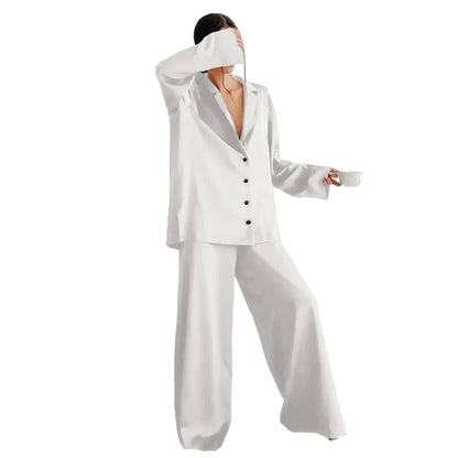 Damen Zweiteiliges Set mit Langarmhemd und weiter Hose-Sets for women-Alpenkind