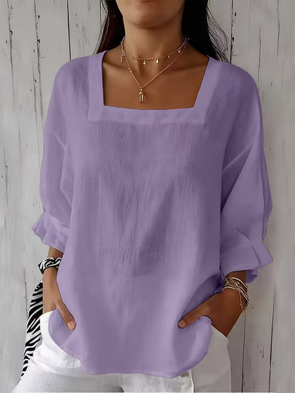 Damenbluse mit eckigem Ausschnitt und Rüschenärmeln-Blouses for women-Alpenkind