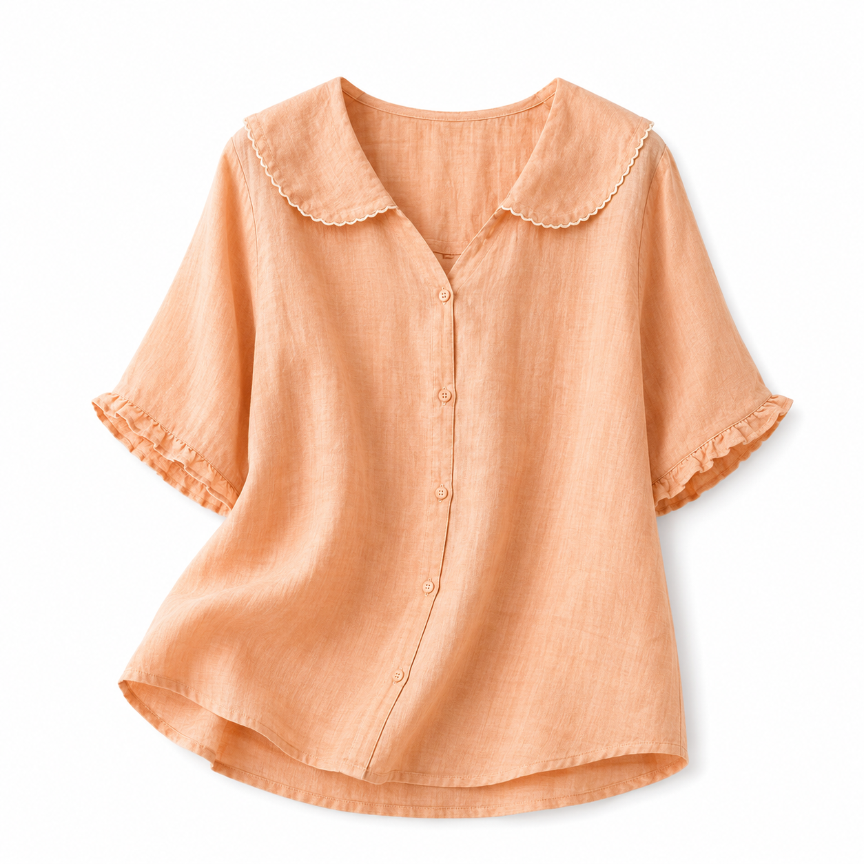 Damenbluse mit Knopfleiste und Rundkragen-Women blouse-Alpenkind