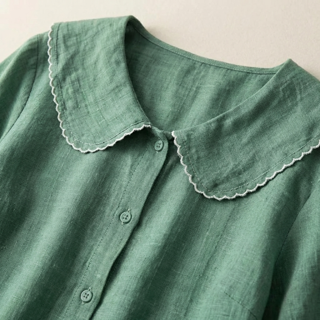 Damenbluse mit Knopfleiste und Rundkragen-Women blouse-Alpenkind