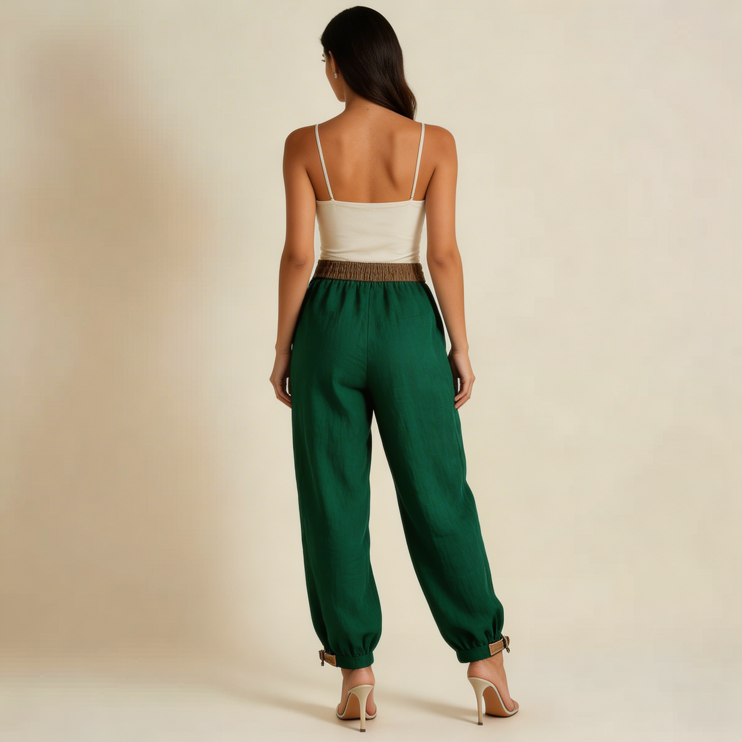 Damenhose mit elastischem Bund, Kordelzug, schmal zulaufendem Bein und Bündchen-Pants for Women-Alpenkind