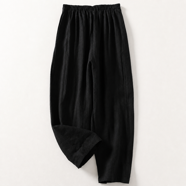 Damenhose mit elastischem Bund und geradem Bein in voller Länge-Women Pants-Alpenkind
