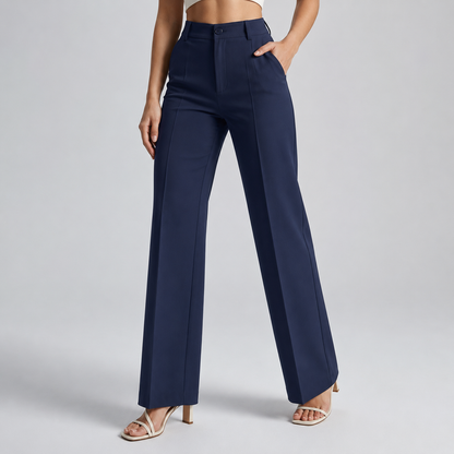 Damenhose mit hoher Taille und geradem Bein-Pants for Women-Alpenkind