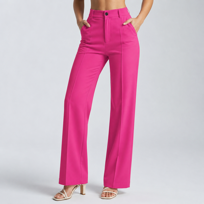 Damenhose mit hoher Taille und geradem Bein-Pants for Women-Alpenkind