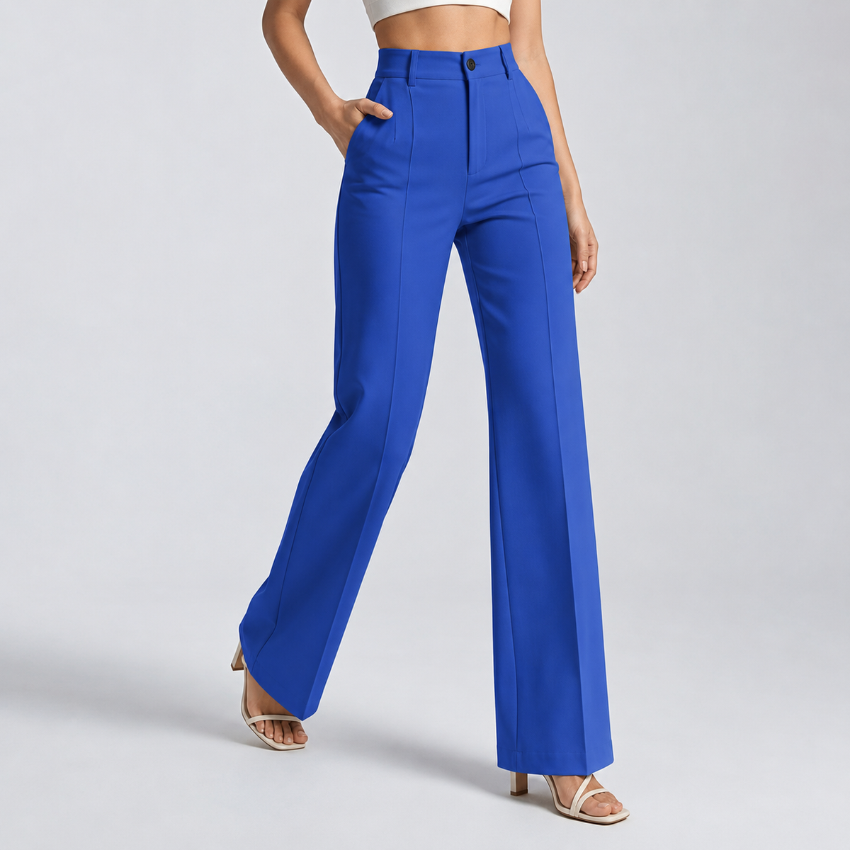 Damenhose mit hoher Taille und geradem Bein-Pants for Women-Alpenkind