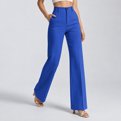 Damenhose mit hoher Taille und geradem Bein-Pants for Women-Alpenkind