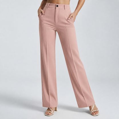 Damenhose mit hoher Taille und geradem Bein-Pants for Women-Alpenkind