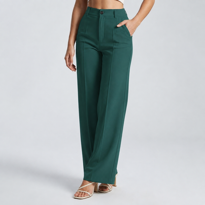 Damenhose mit hoher Taille und geradem Bein-Pants for Women-Alpenkind