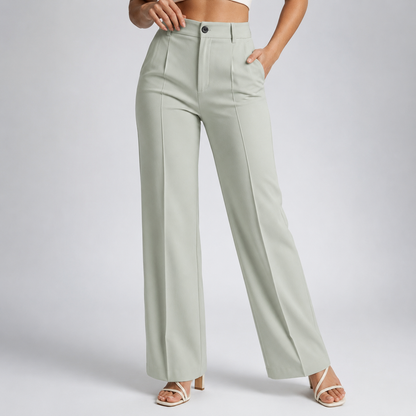 Damenhose mit hoher Taille und geradem Bein-Pants for Women-Alpenkind