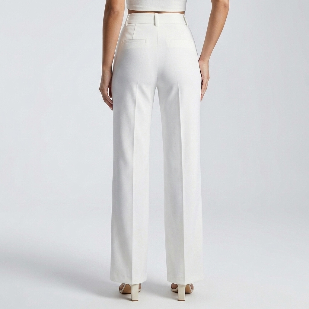 Damenhose mit hoher Taille und geradem Bein-Pants for Women-Alpenkind