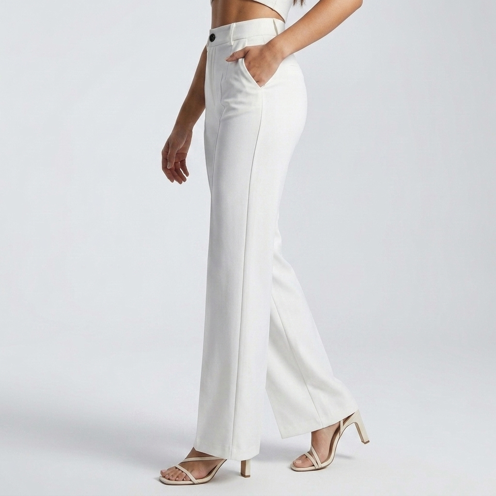 Damenhose mit hoher Taille und geradem Bein-Pants for Women-Alpenkind