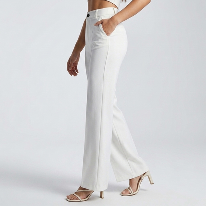 Damenhose mit hoher Taille und geradem Bein-Pants for Women-Alpenkind