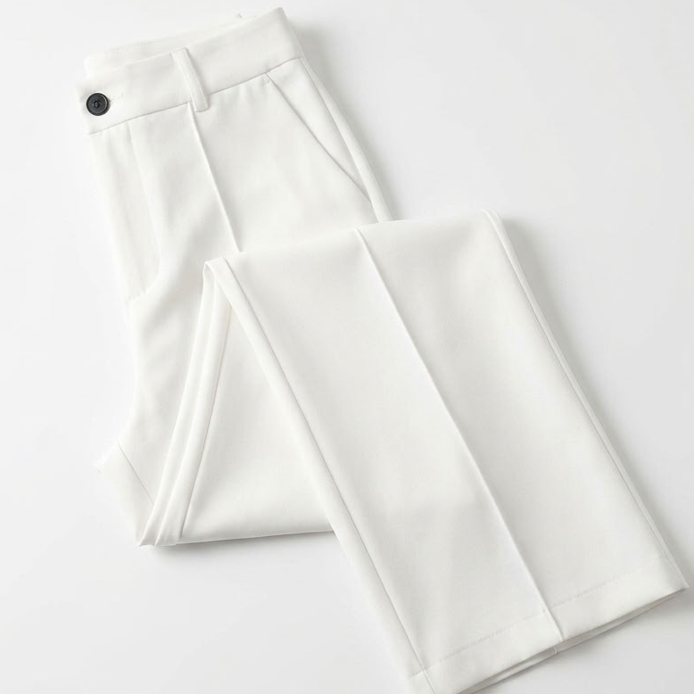 Damenhose mit hoher Taille und geradem Bein-Pants for Women-Alpenkind