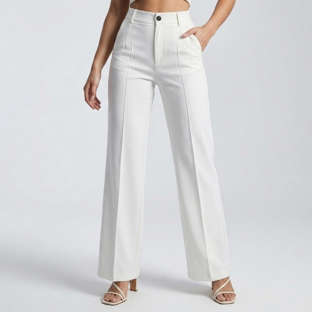 Damenhose mit hoher Taille und geradem Bein-Pants for Women-Alpenkind