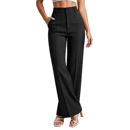 Damenhose mit hoher Taille und geradem Bein-Pants for Women-Alpenkind