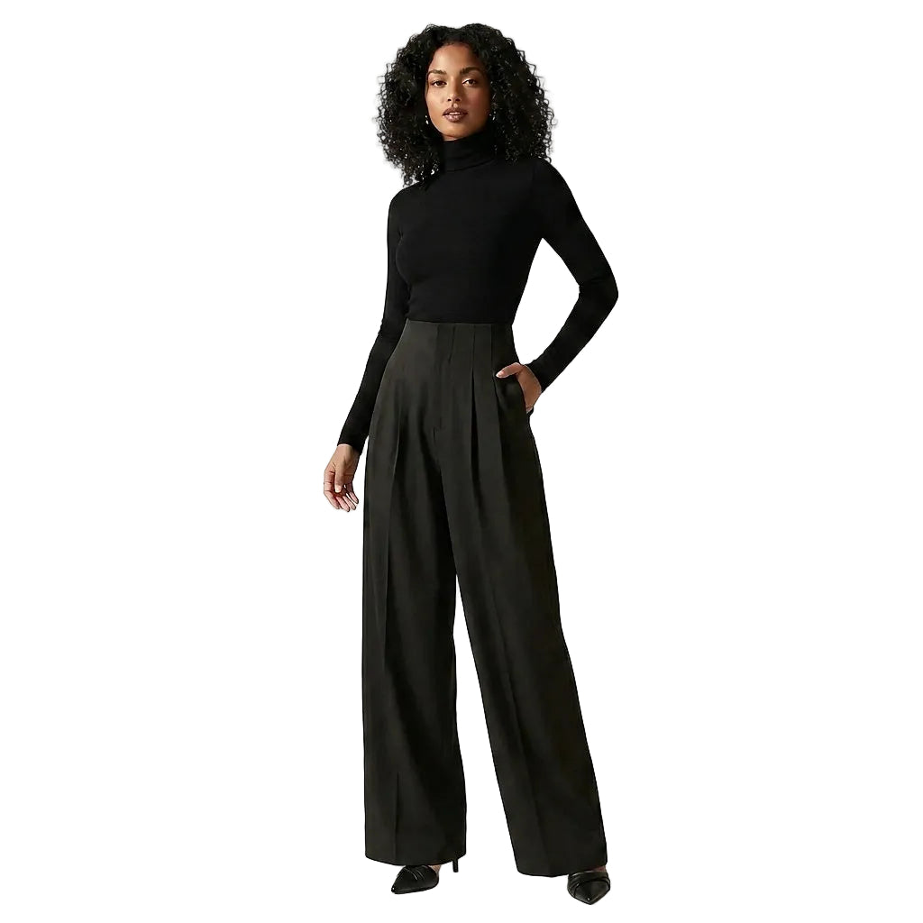 Damenhose mit hoher Taille und weitem Bein-Pants for Women-Alpenkind