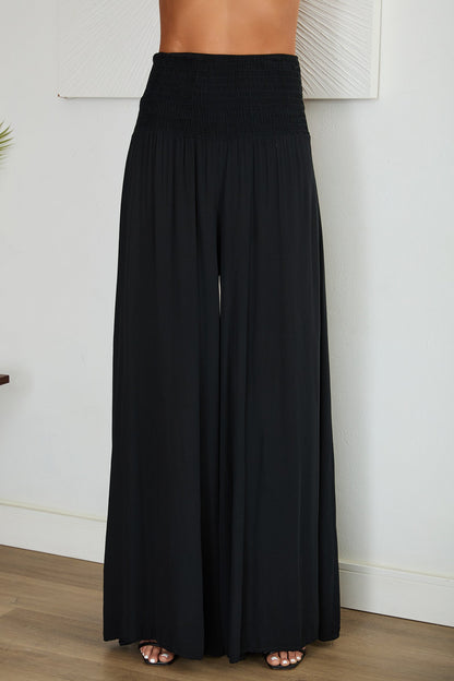 Damenhose mit weitem Bein und gesmoktem Bund-Pants for woman-Alpenkind