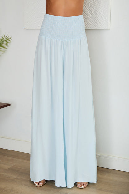 Damenhose mit weitem Bein und gesmoktem Bund-Pants for woman-Alpenkind