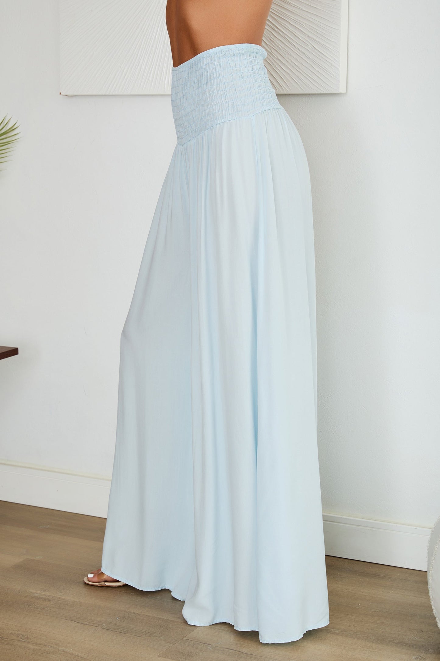 Damenhose mit weitem Bein und gesmoktem Bund-Pants for woman-Alpenkind