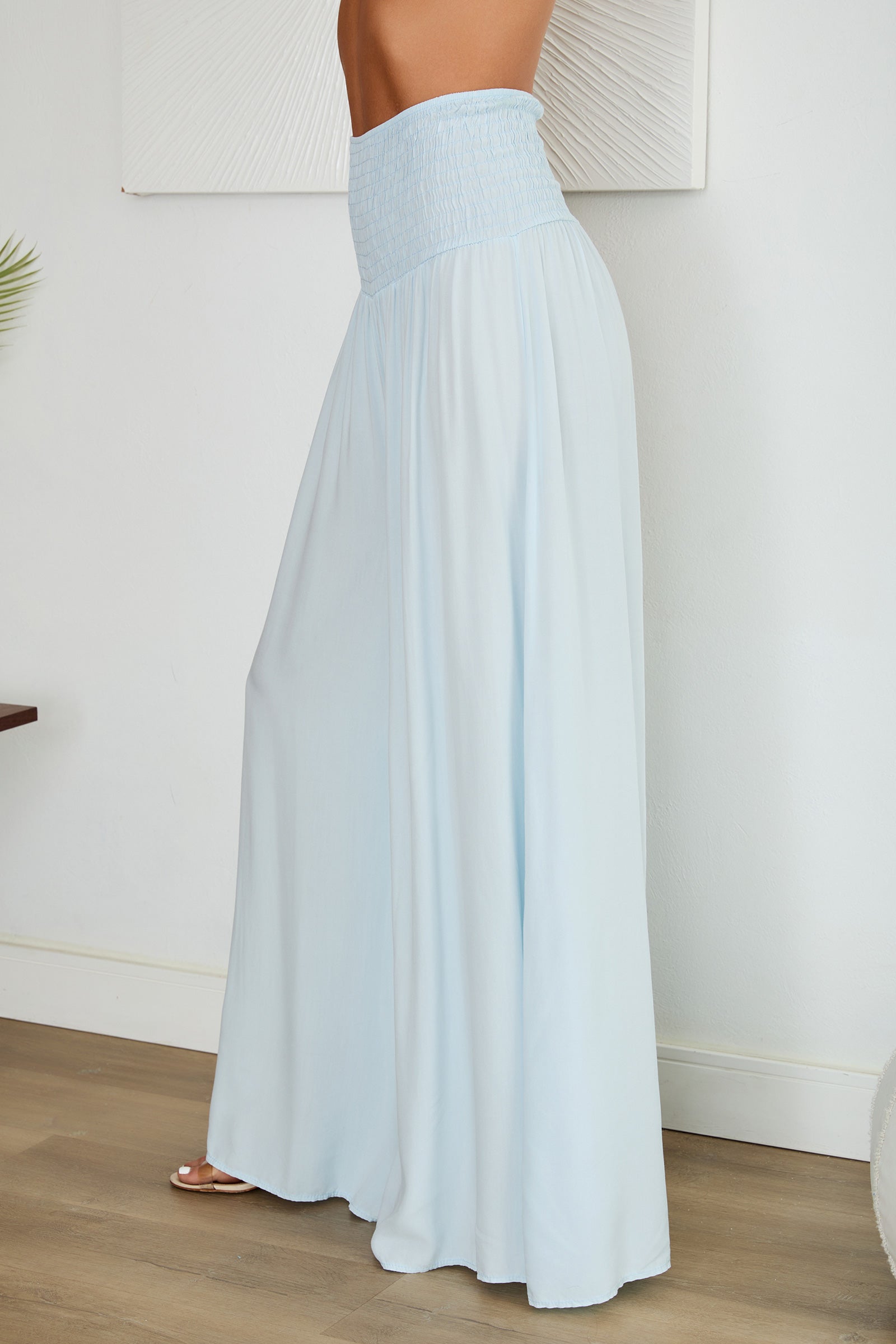 Damenhose mit weitem Bein und gesmoktem Bund-Pants for woman-Alpenkind