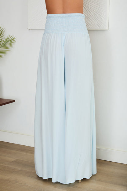 Damenhose mit weitem Bein und gesmoktem Bund-Pants for woman-Alpenkind